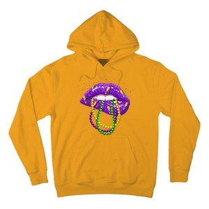 Cool Mardi Gras Glitter Lips Hoodie