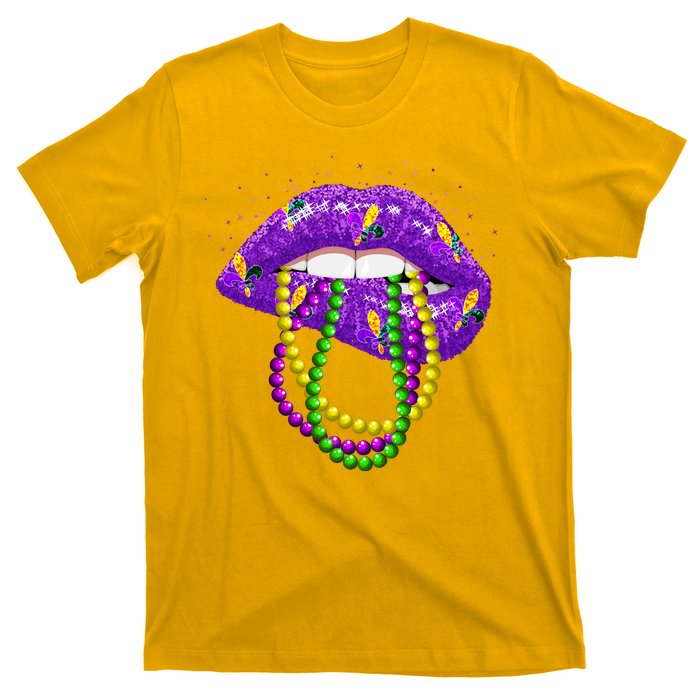 Cool Mardi Gras Glitter Lips T-Shirt