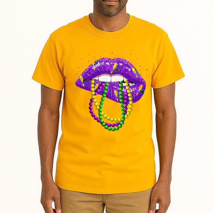 Cool Mardi Gras Glitter Lips Tall T-Shirt