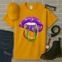 Cool Mardi Gras Glitter Lips Tall T-Shirt