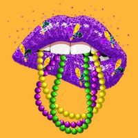 Cool Mardi Gras Glitter Lips Tall T-Shirt