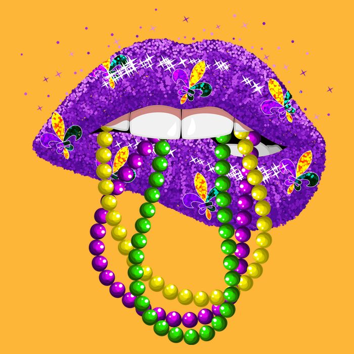 Cool Mardi Gras Glitter Lips Tall T-Shirt