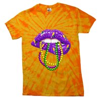Cool Mardi Gras Glitter Lips Tie-Dye T-Shirt