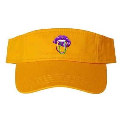 Cool Mardi Gras Glitter Lips Valucap Bio-Washed Visor