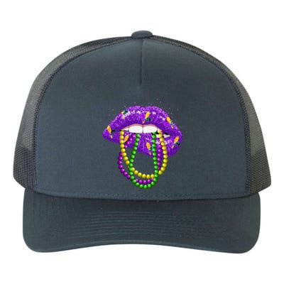 Cool Mardi Gras Glitter Lips Yupoong Adult 5-Panel Trucker Hat