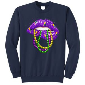 Cool Mardi Gras Glitter Lips Sweatshirt