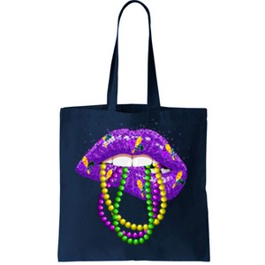 Cool Mardi Gras Glitter Lips Tote Bag