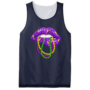 Cool Mardi Gras Glitter Lips Mesh Reversible Basketball Jersey Tank