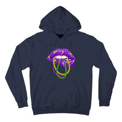 Cool Mardi Gras Glitter Lips Tall Hoodie