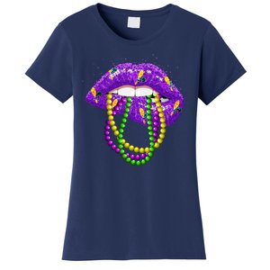 Cool Mardi Gras Glitter Lips Women's T-Shirt