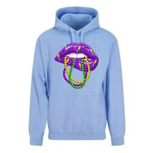 Cool Mardi Gras Glitter Lips Unisex Surf Hoodie