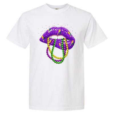 Cool Mardi Gras Glitter Lips Garment-Dyed Heavyweight T-Shirt