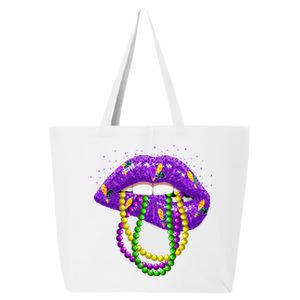 Cool Mardi Gras Glitter Lips 25L Jumbo Tote