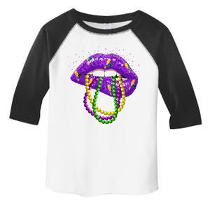 Cool Mardi Gras Glitter Lips Toddler Fine Jersey T-Shirt