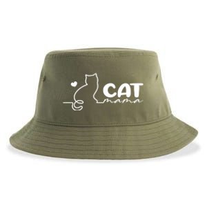 Cat Mama Gift For Cat Mama Cute Cat Mama Gift Sustainable Bucket Hat