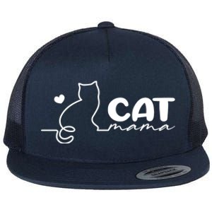 Cat Mama Gift For Cat Mama Cute Cat Mama Gift Flat Bill Trucker Hat