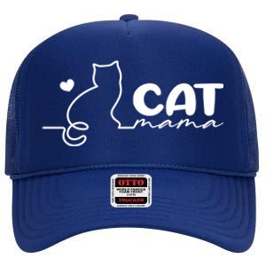 Cat Mama Gift For Cat Mama Cute Cat Mama Gift High Crown Mesh Back Trucker Hat