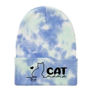 Cat Mama Gift For Cat Mama Cute Cat Mama Gift Tie Dye 12in Knit Beanie