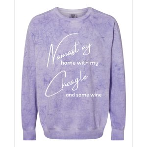 Cheagle Meaningful Gift Funny Namastay For Yoga And Dog Lovers Gift Colorblast Crewneck Sweatshirt