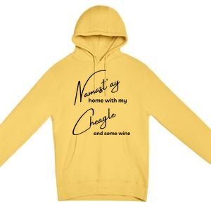 Cheagle Meaningful Gift Funny Namastay For Yoga And Dog Lovers Gift Premium Pullover Hoodie