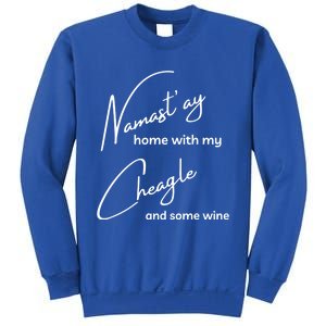 Cheagle Meaningful Gift Funny Namastay For Yoga And Dog Lovers Gift Sweatshirt