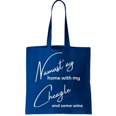 Cheagle Meaningful Gift Funny Namastay For Yoga And Dog Lovers Gift Tote Bag