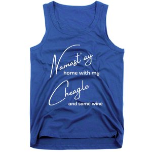 Cheagle Meaningful Gift Funny Namastay For Yoga And Dog Lovers Gift Tank Top