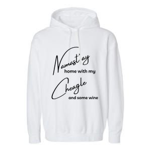 Cheagle Meaningful Gift Funny Namastay For Yoga And Dog Lovers Gift Garment-Dyed Fleece Hoodie