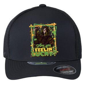 Call Me Ghostface Are You Feelin' Lucky Horror Movie St Patricks Day Lucky Vibe Flexfit Unipanel Trucker Cap