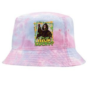 Call Me Ghostface Are You Feelin' Lucky Horror Movie St Patricks Day Lucky Vibe Tie-Dyed Bucket Hat