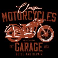 Classic Motorcycle Garage 16 in Basic Backpack