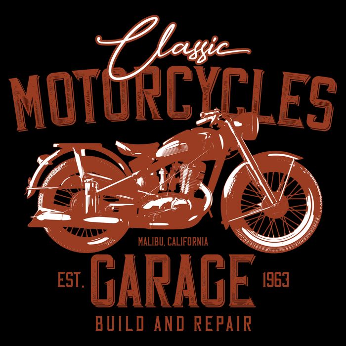 Classic Motorcycle Garage 16 in Basic Backpack
