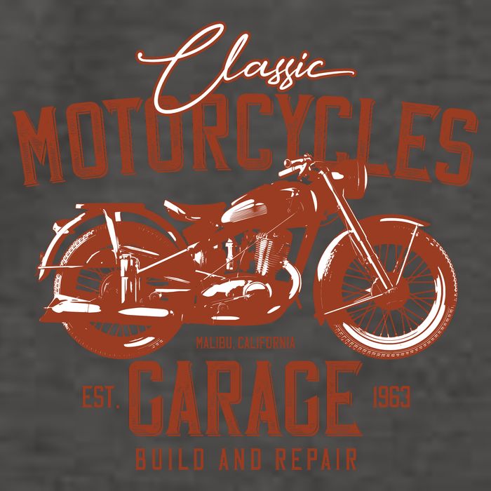 Classic Motorcycle Garage Vector Backpack