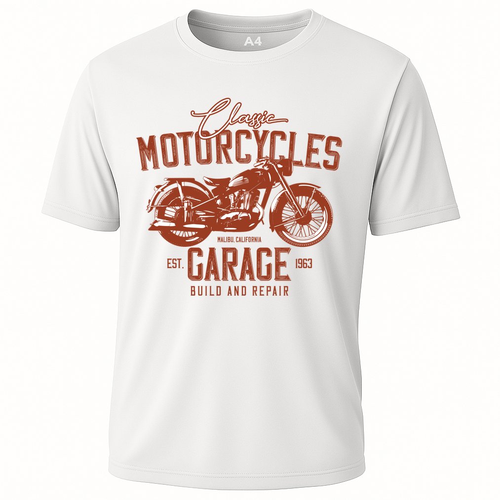 Classic Motorcycle Garage Cooling Performance Crew T-Shirt