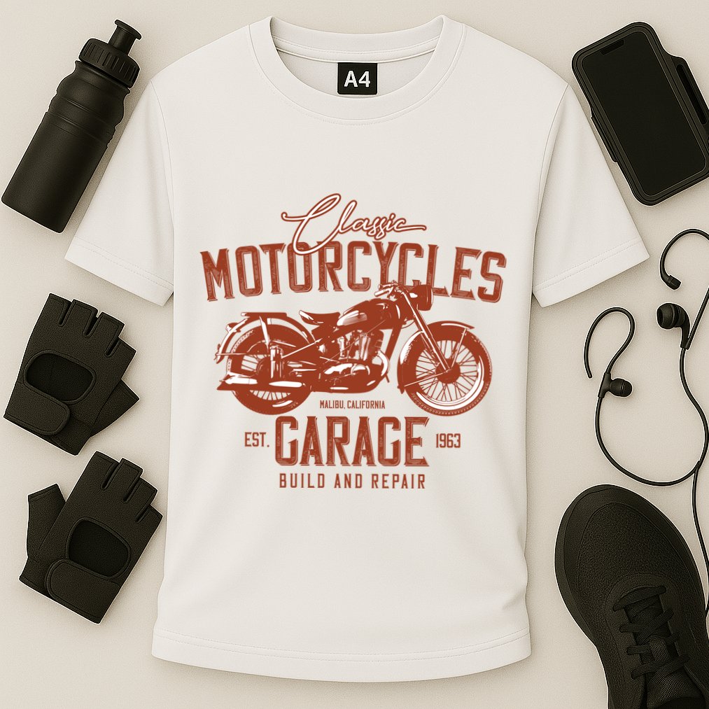 Classic Motorcycle Garage Cooling Performance Crew T-Shirt