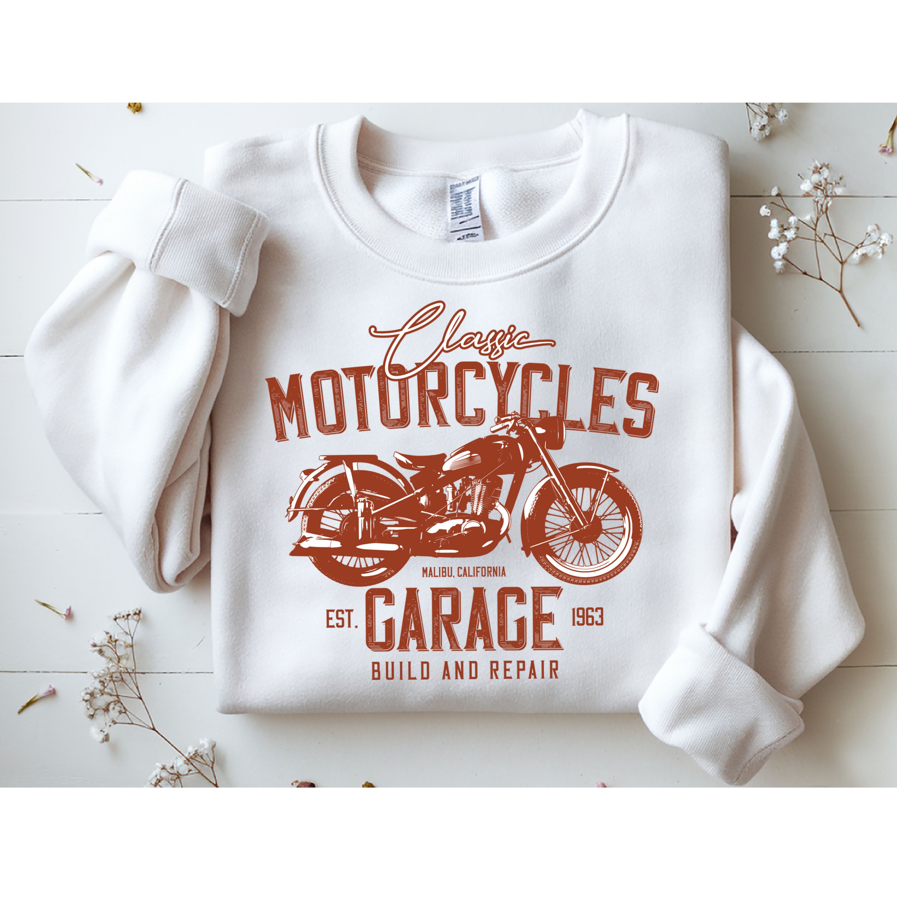 Classic Motorcycle Garage Sweatshirt