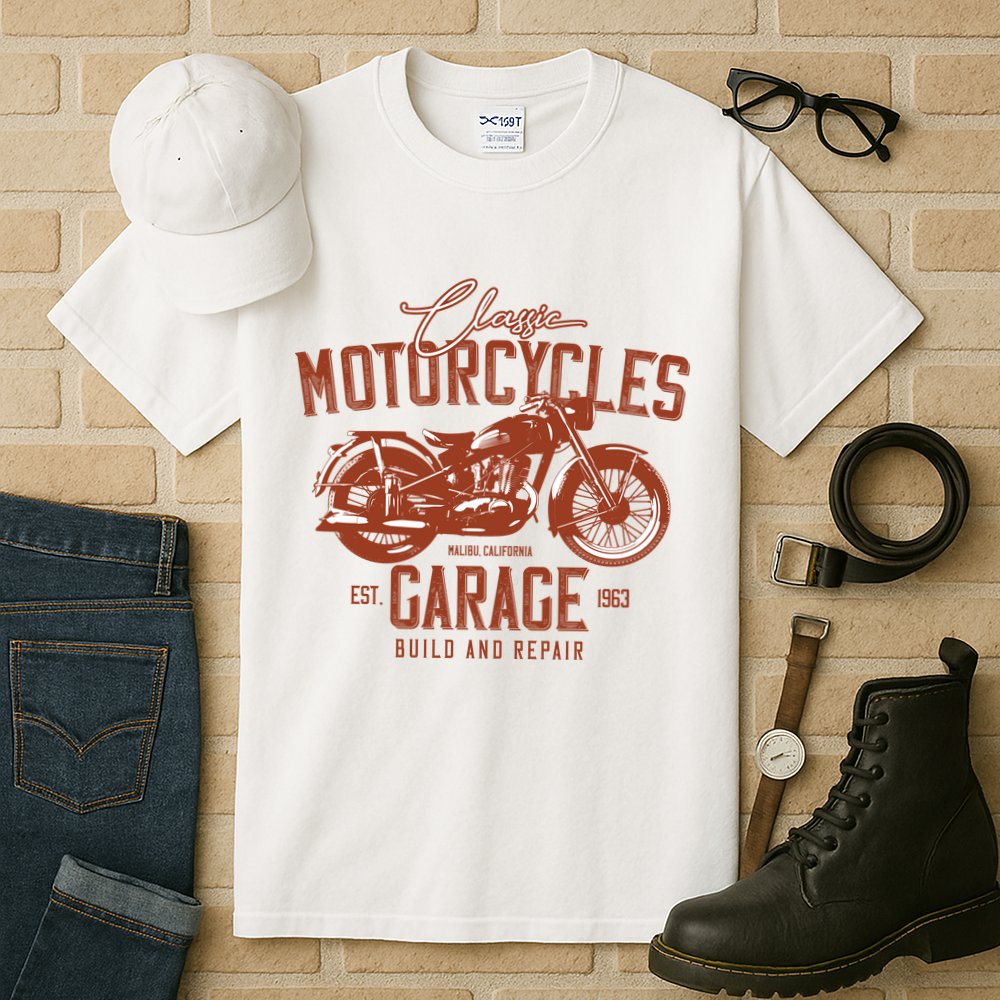 Classic Motorcycle Garage Tall T-Shirt