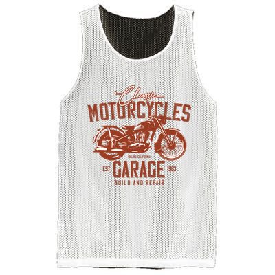 Classic Motorcycle Garage Mesh Reversible Basketball Jersey Tank
