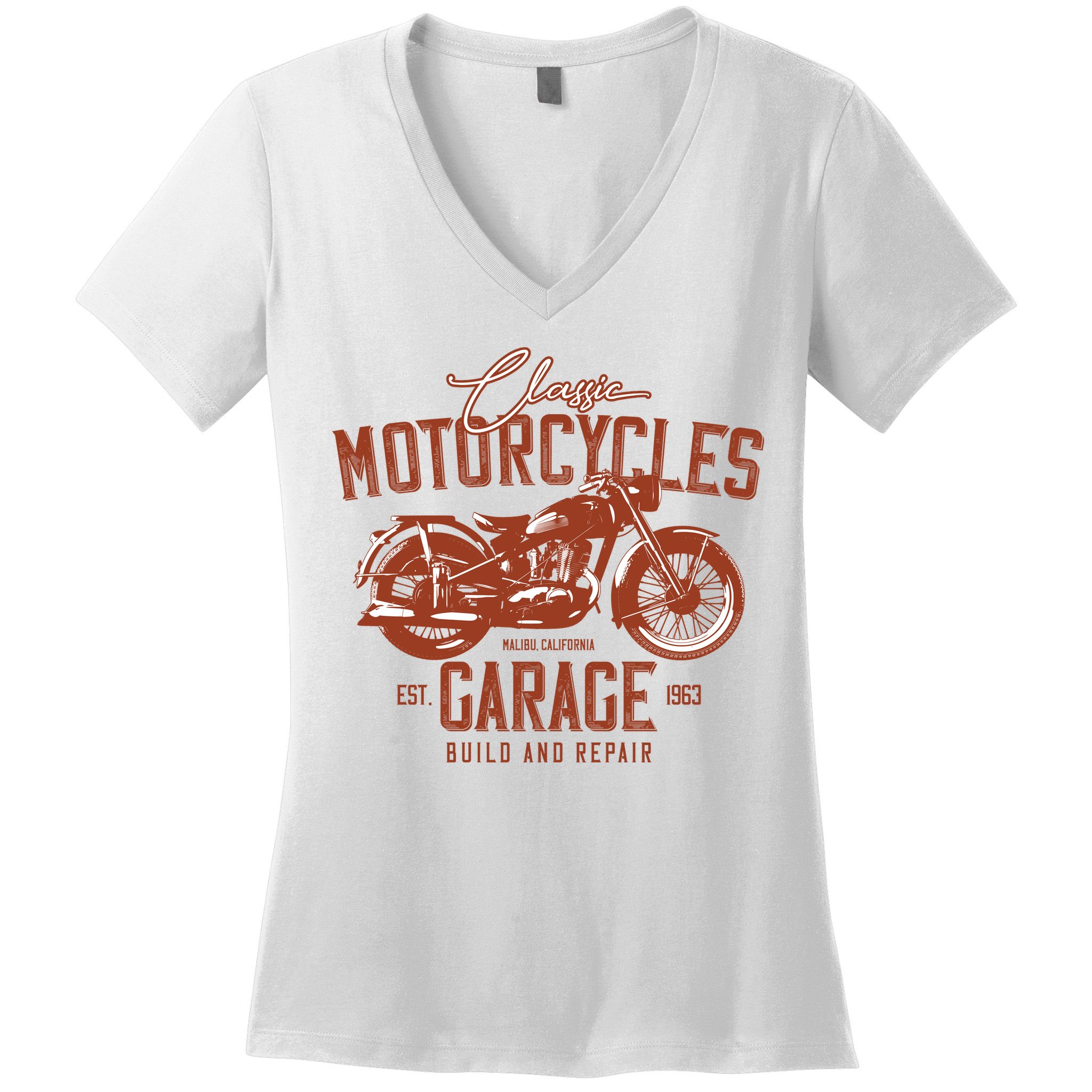 Classic Motorcycle Garage Women's V-Neck T-Shirt