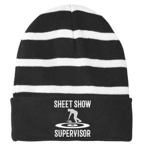 Curling Meaningful Gift Striped Beanie with Solid Band