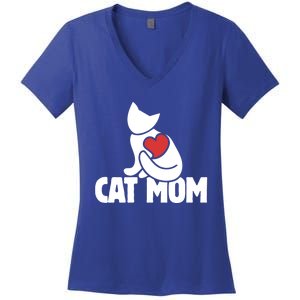 Cat Mom Gift Cats Moms Great Gift Cute Cat Mom Gift Women's V-Neck T-Shirt