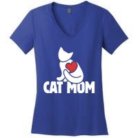 Cat Mom Gift Cats Moms Great Gift Cute Cat Mom Gift Women's V-Neck T-Shirt