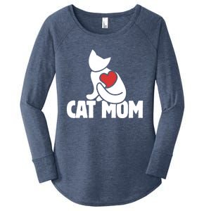 Cat Mom Gift Cats Moms Great Gift Cute Cat Mom Gift Women's Perfect Tri Tunic Long Sleeve Shirt