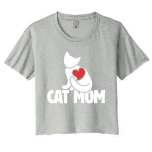 Cat Mom Gift Cats Moms Great Gift Cute Cat Mom Gift Women's Crop Top Tee