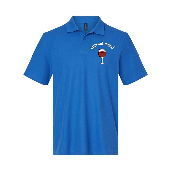 Current Mood Glass Of Red Wine Weekend Vibes Meaningful Gift Softstyle Adult Sport Polo