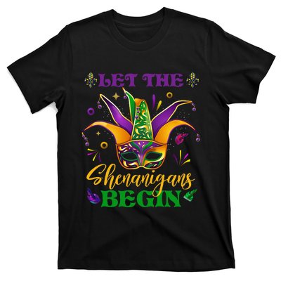 Cute Mardi Gras Mask Let The Shenanigans Begin T-Shirt