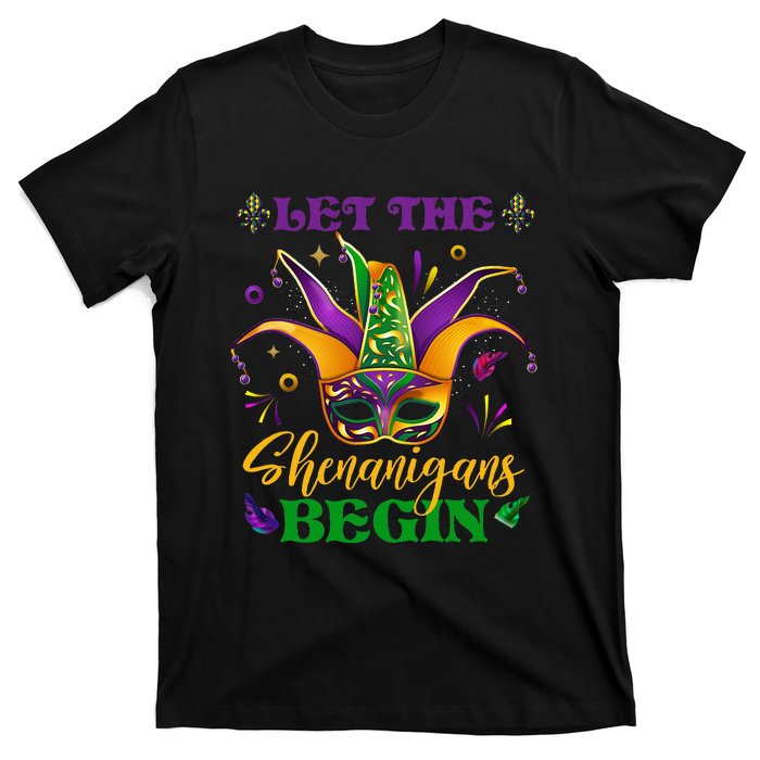 Cute Mardi Gras Mask Let The Shenanigans Begin T-Shirt