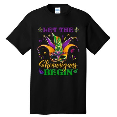 Cute Mardi Gras Mask Let The Shenanigans Begin Tall T-Shirt