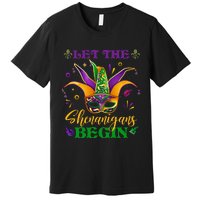 Cute Mardi Gras Mask Let The Shenanigans Begin Premium T-Shirt