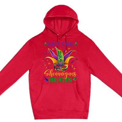 Cute Mardi Gras Mask Let The Shenanigans Begin Premium Pullover Hoodie